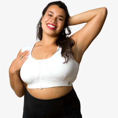 Freedom II Zip Bra - Eco Jersey is a posture bra with a front zipper closure